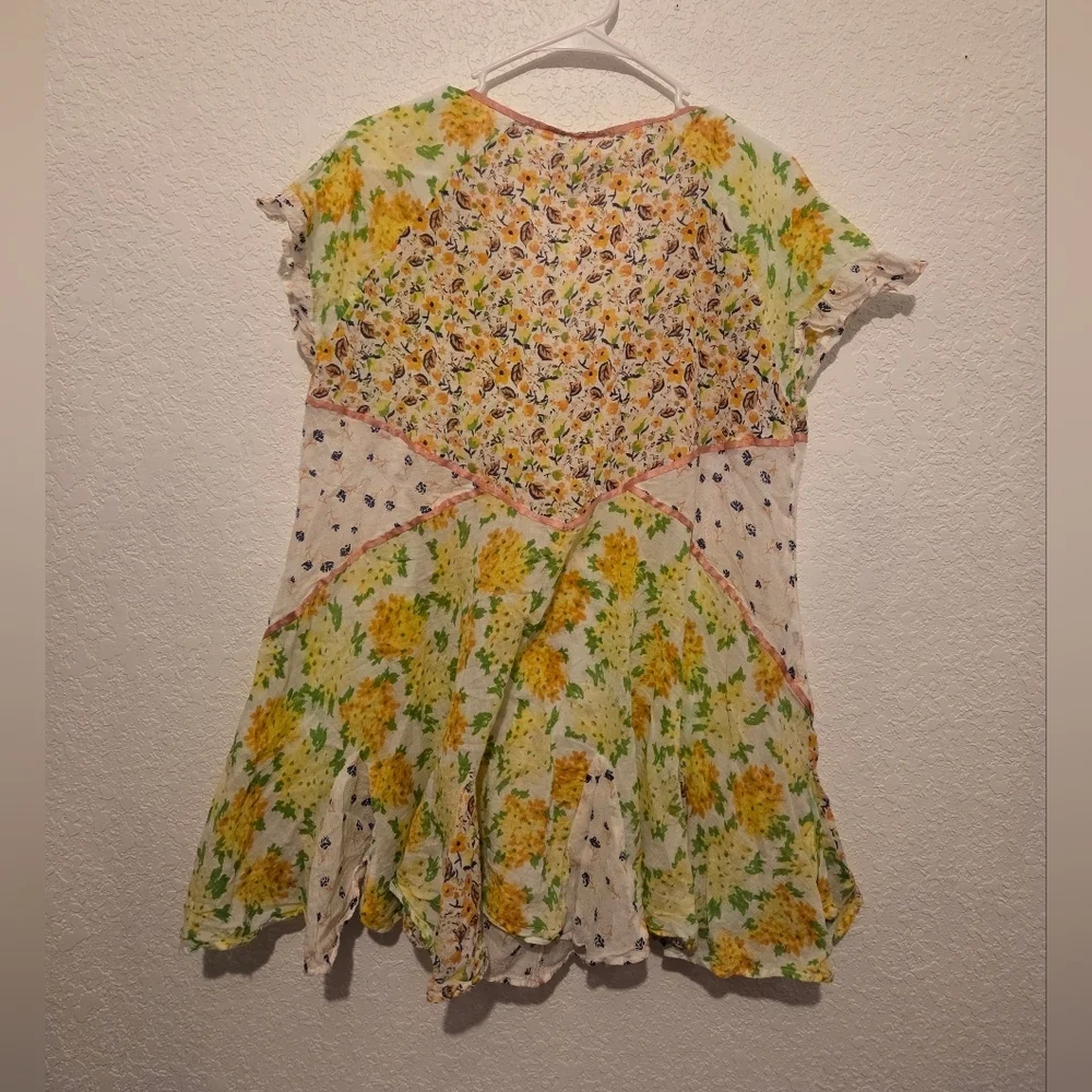 Free People Wildflower Patchwork Mini Dress Womens Size: XS